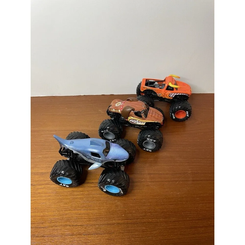 Vintage Hot Wheels Hotwheels Lot Of 3 Monster Trucks Cars Shark